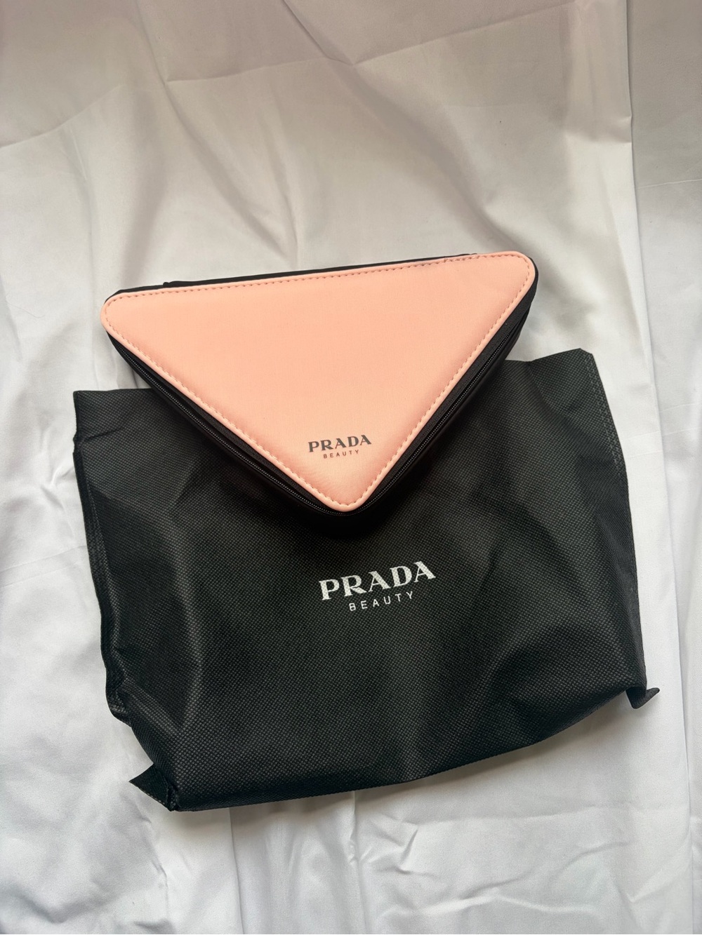 Prada Pink Triangular Cosmetic Case